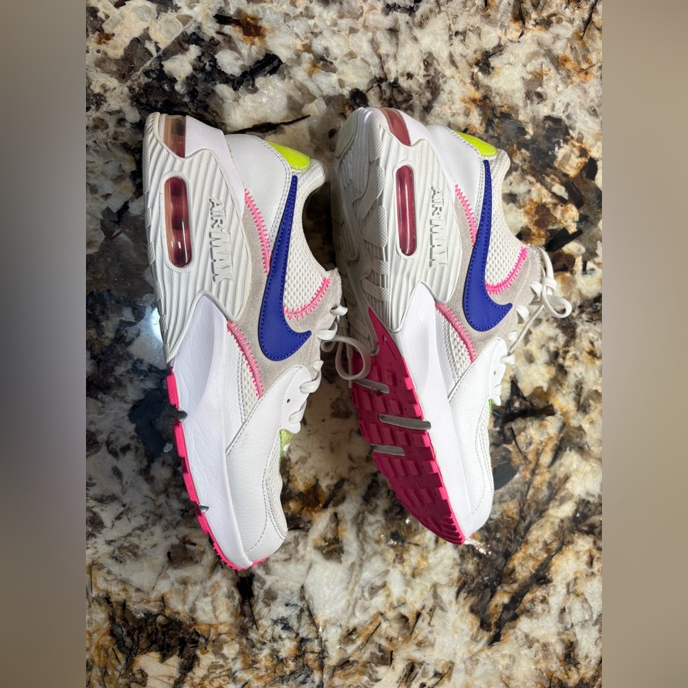 Nike Air Max White with Pink and Green Highlights - Picture 8 of 9